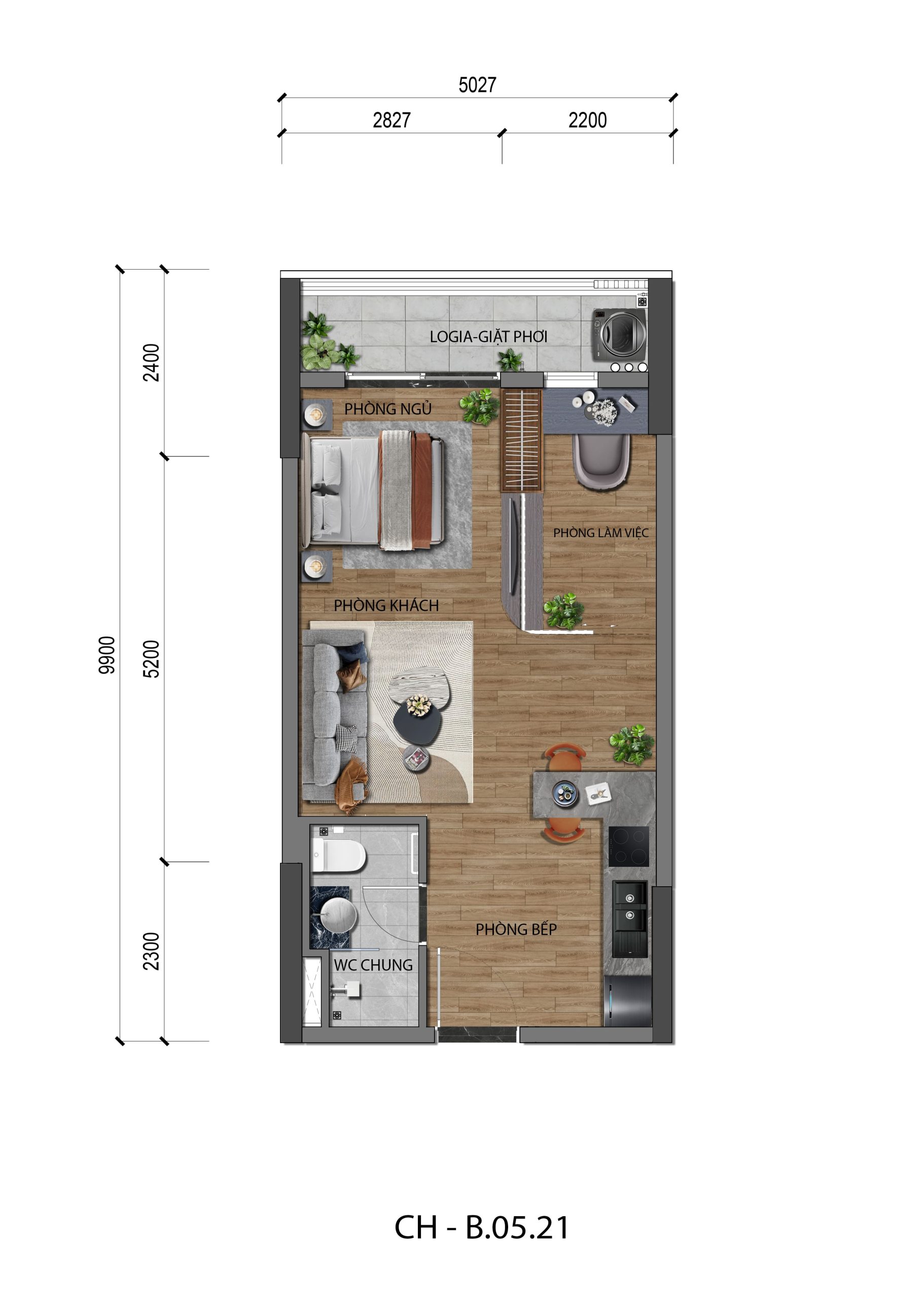 Căn Hộ Ak Tower 1pn B.05.21